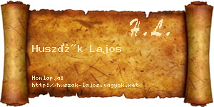 Huszák Lajos névjegykártya